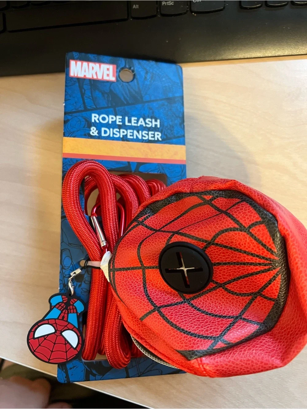 Spiderman Red Leash and Bag Dispenser